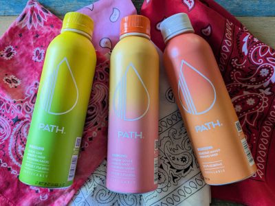 3 bottles path flavored sparkling water