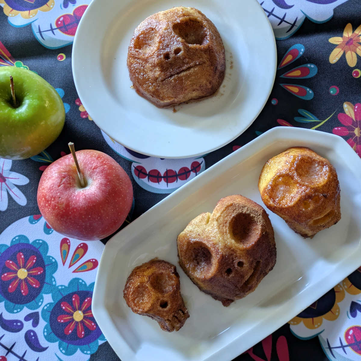 cinnamon sugar baked apple skulls