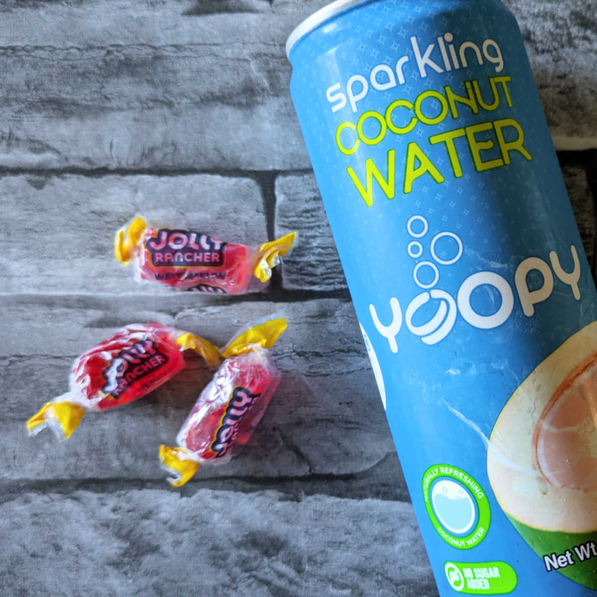 jolly ranchers and sparkling coconut water