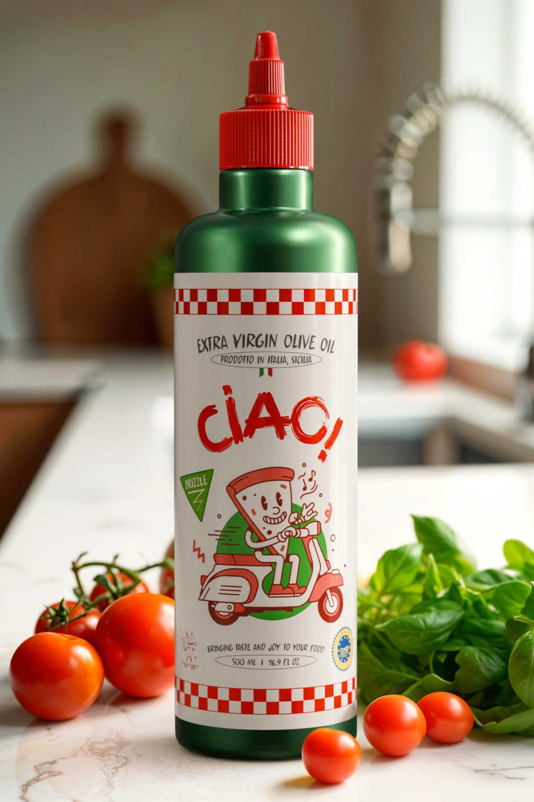 Ciao Sicilian Extra Virgin Olive Oil is high quality, cold pressed EVOO from Sicily, Italy. It comes in a convenient squeeze bottle and has a good flavor that is smooth, light and nutty and not bitter!