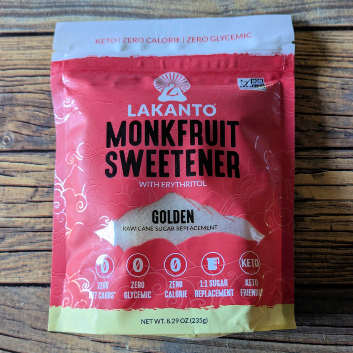 Lakanto Golden Monkfruit Sweetener is a raw cane sugar replacement that is keto friendly, zero calorie, and zero glycemic. It features no off-putting aftertaste and works as a 1:1 sugar replacement in coffee, tea, and baking!