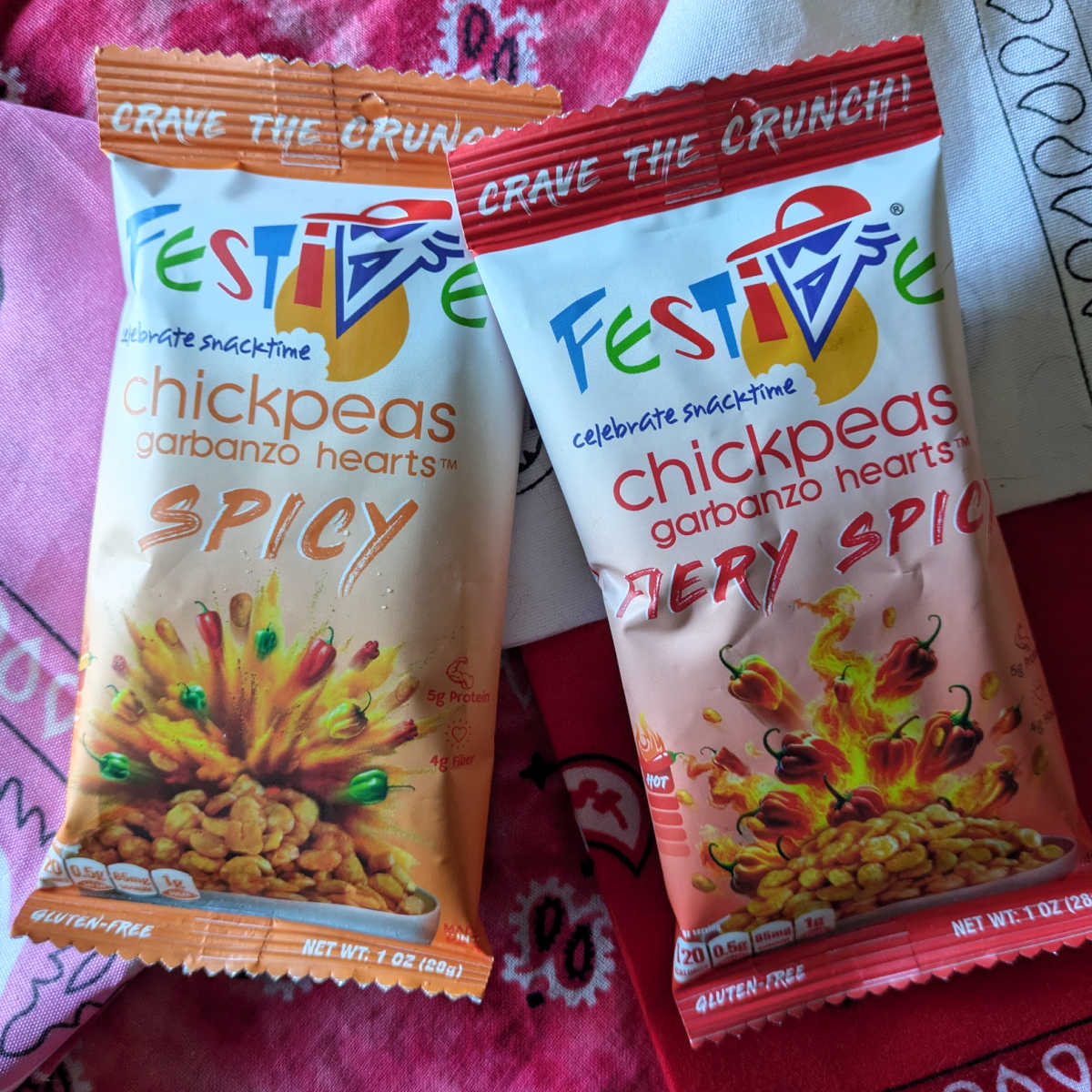 Festive Chickpea Snacks are crispy, crunchy, and packed with protein. Made with simple ingredients, these roasted garbanzo beans come in lots of flavor varieties and are good out of the bag as a snack or as a salad topping! 🥗