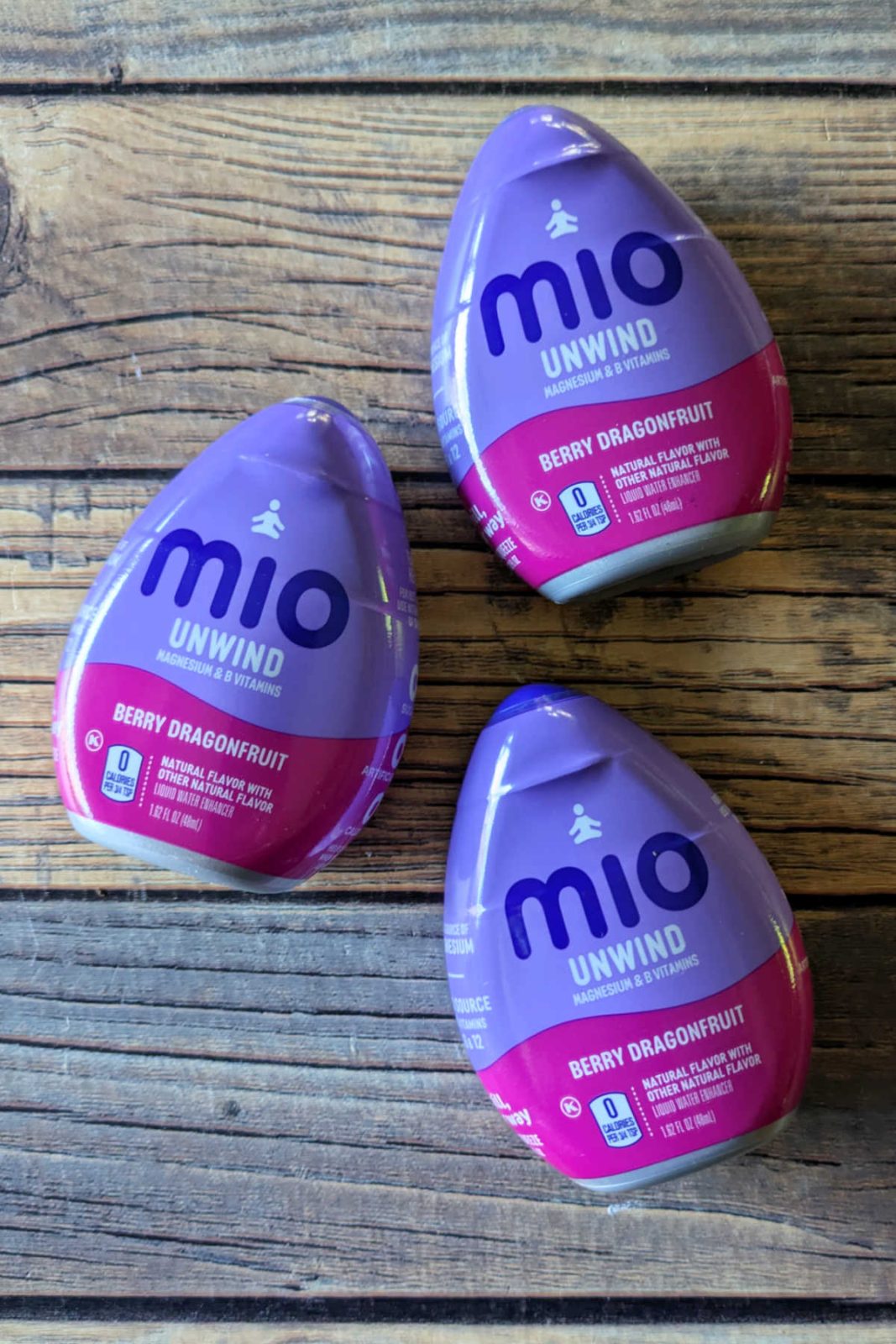 Mio Unwind water flavor drops are convenient, tasty, and easy to use. With flavors like Berry Dragonfruit and Blueberry Lemon, these drops contain Magnesium and B Vitamins. Simply add to water and enjoy wherever you are! 💧