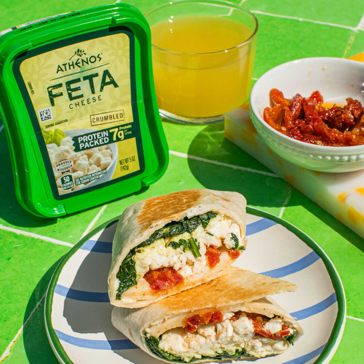 wrap with athenos protein feta