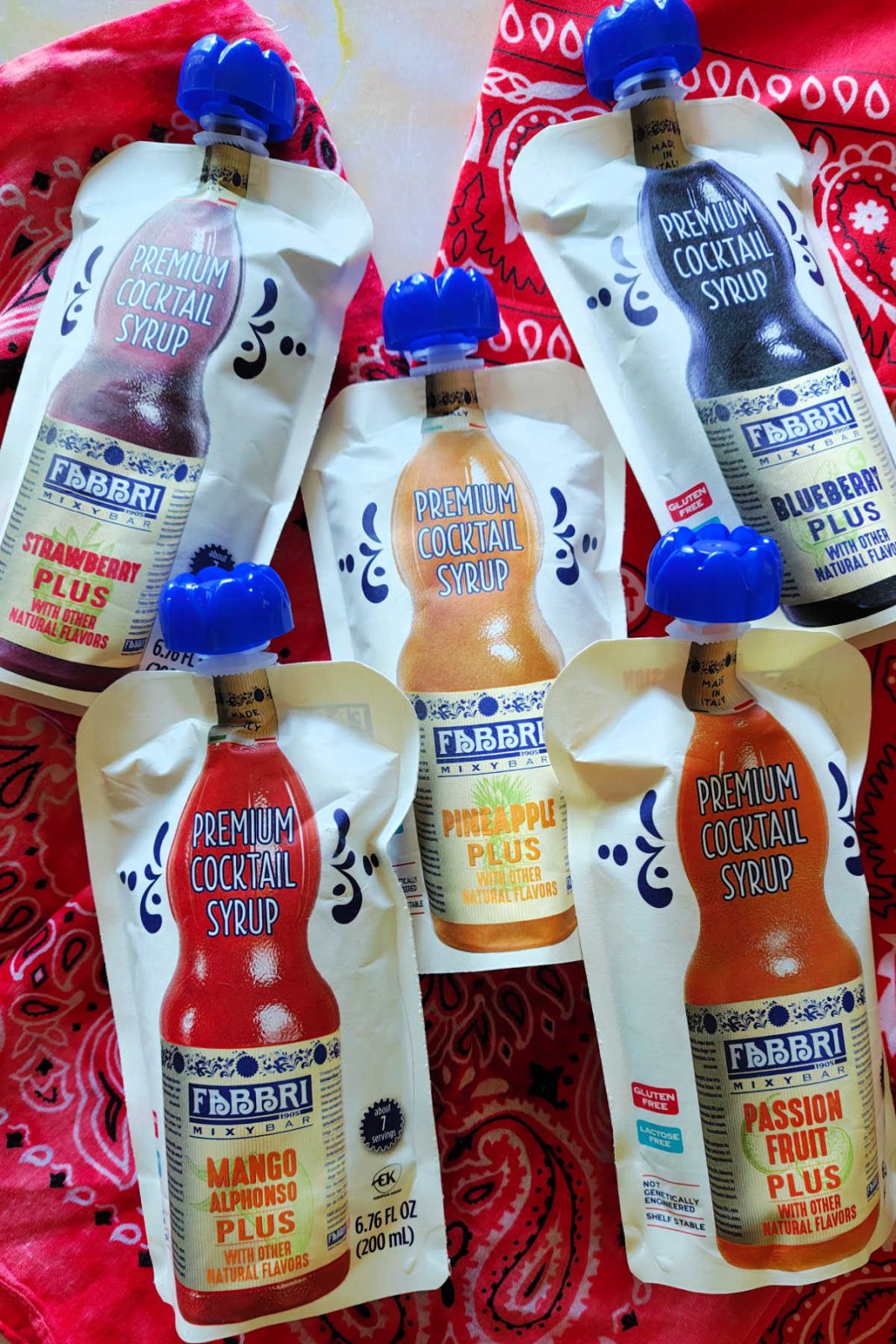 Fabbri Italian Fruit Syrups offer a delicious, fresh fruit taste in five vibrant flavors: passion fruit, blueberry, strawberry, pineapple, and mango. Packaged in a convenient, portable pouch, these Made-in-Italy syrups are perfect for cocktails, mocktails, smoothies, and refreshing fruit water! 🍹