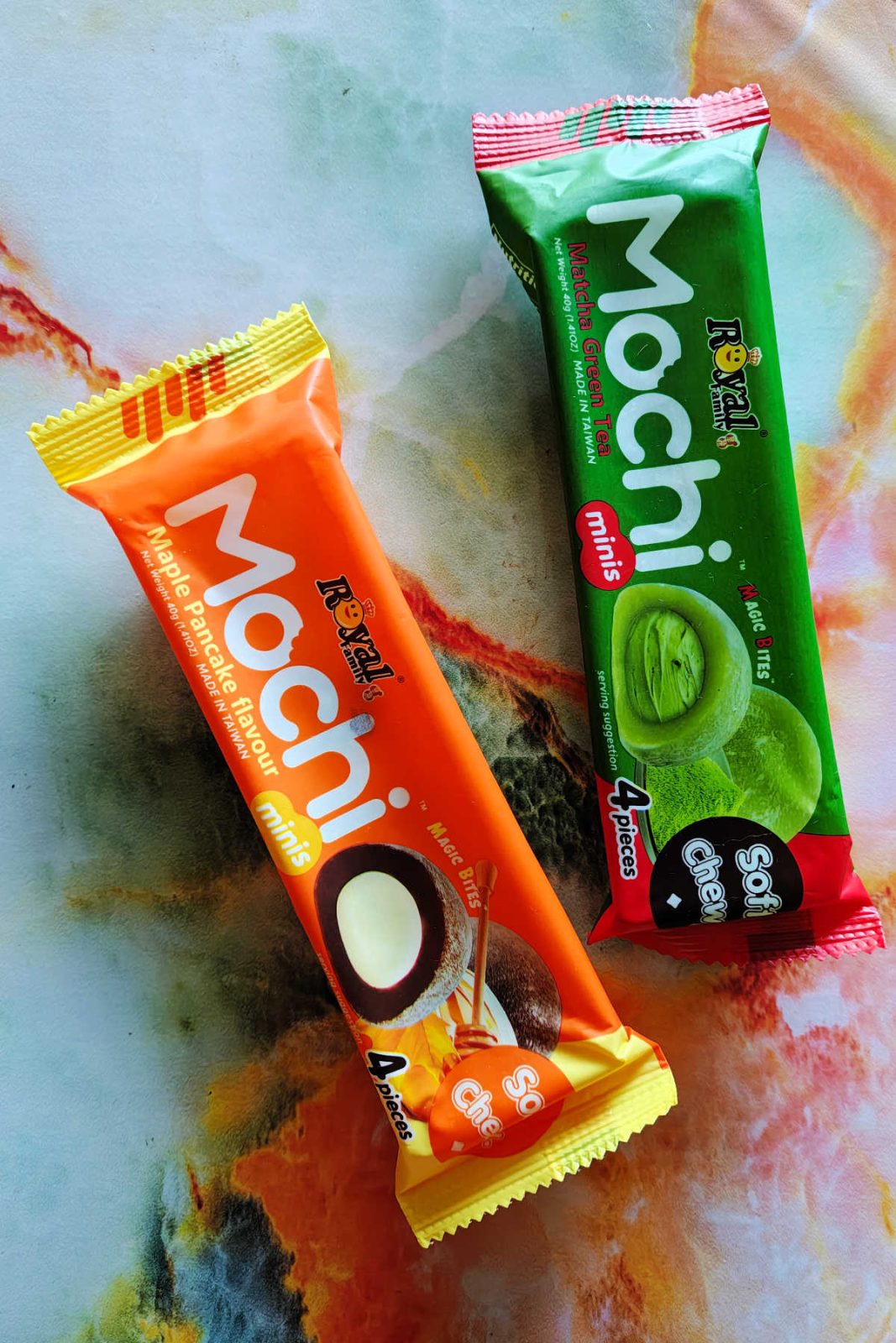 Royal Family Mochi is a delicious, shelf-stable treat from Taiwan that is gluten free, vegetarian, and vegan. With a perfectly chewy texture and no artificial colors or flavors, these treats come in unique varieties like Matcha and Maple Pancake!