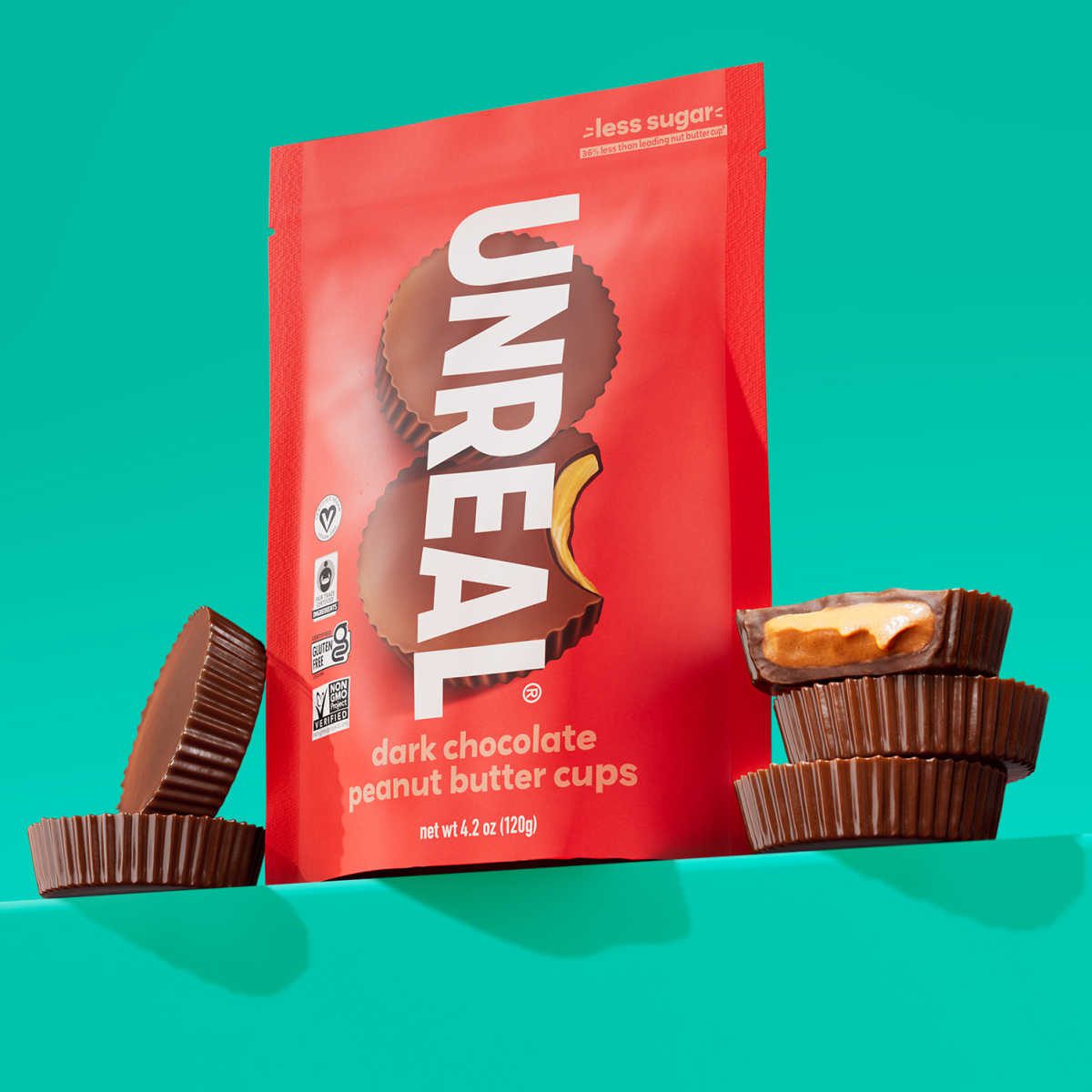 UNREAL Chocolate offers a nostalgia but better experience with dark chocolate peanut butter cups, gems, and bars. These vegan, gluten-free, and Fair Trade treats have less sugar and no artificial colors, perfectly satisfying without the junk!
