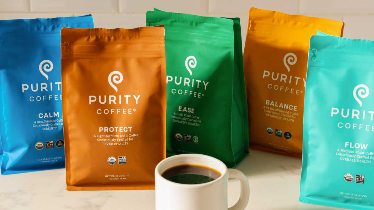 bags of whole bean purity coffee