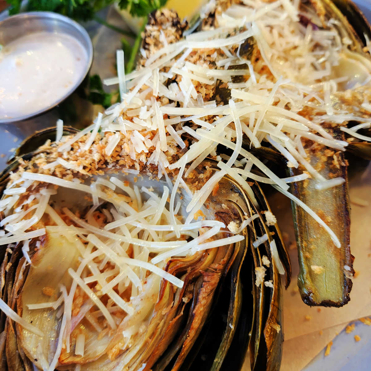 roasted artichoke with parmesan